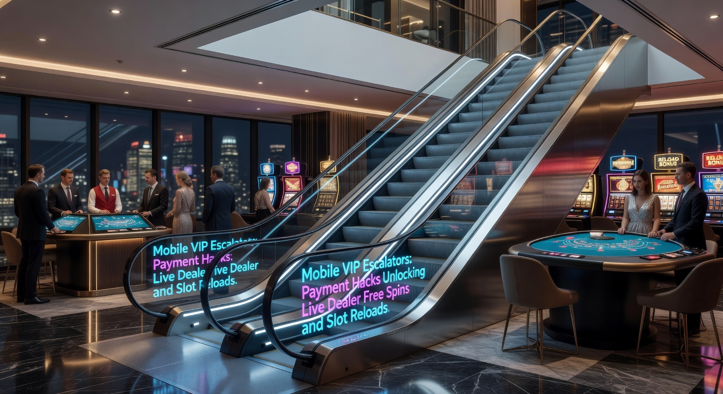 Live-Dealer-Tisch auf Mobile-Screen mit Free-Spins-Overlay und Zahlungsikonen, die VIP-Punkte zählen