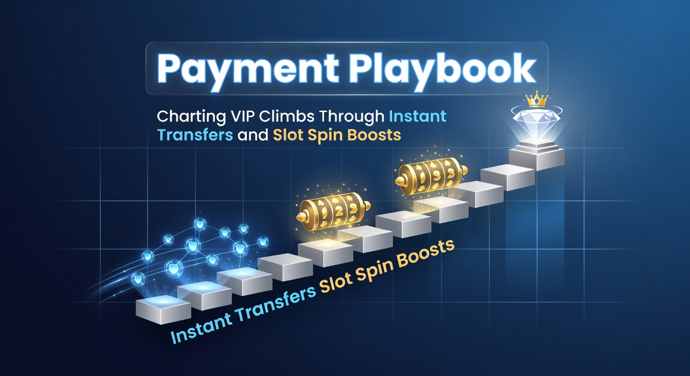 Grafik zeigt VIP-Stufenleiter mit Pfeilen für schnelle Zahlungen und Spin-Boosts in einem Online-Casino